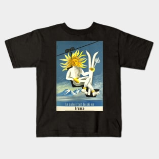 Le soleil fait du ski en France, Ski Poster Kids T-Shirt